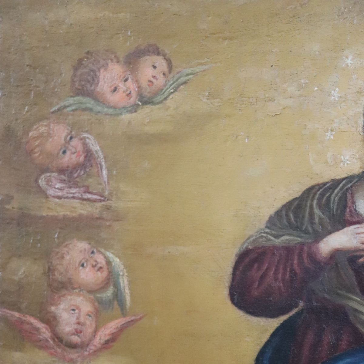 Huile sur toile, Immaculée Conception, Italie, XVIIIe siècle-photo-3