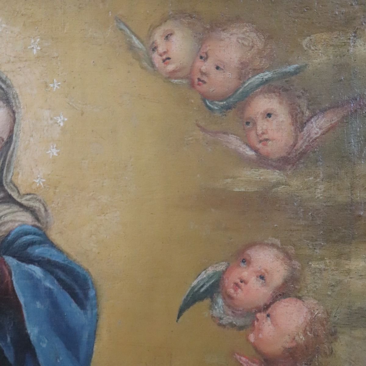 Huile sur toile, Immaculée Conception, Italie, XVIIIe siècle-photo-4