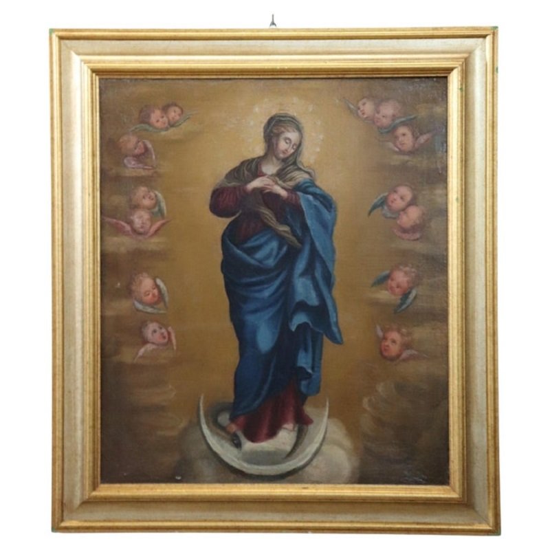 Huile sur toile, Immaculée Conception, Italie, XVIIIe siècle
