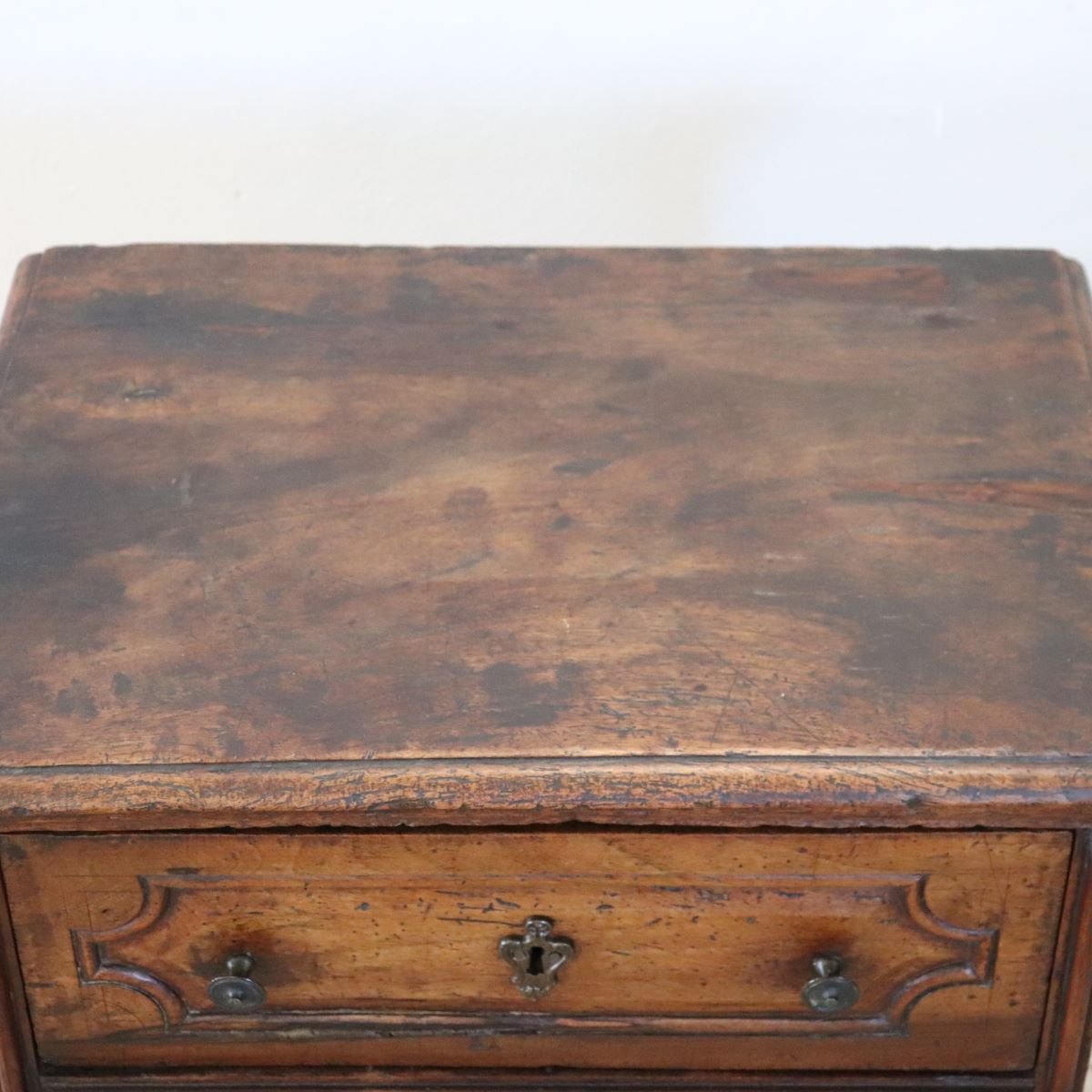 Antique Walnut Nightstand, Italy, Late 17th Century-photo-3