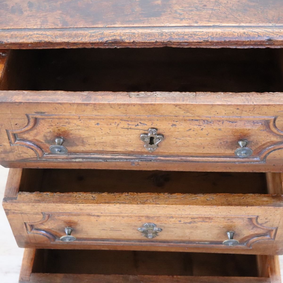 Antique Walnut Nightstand, Italy, Late 17th Century-photo-6