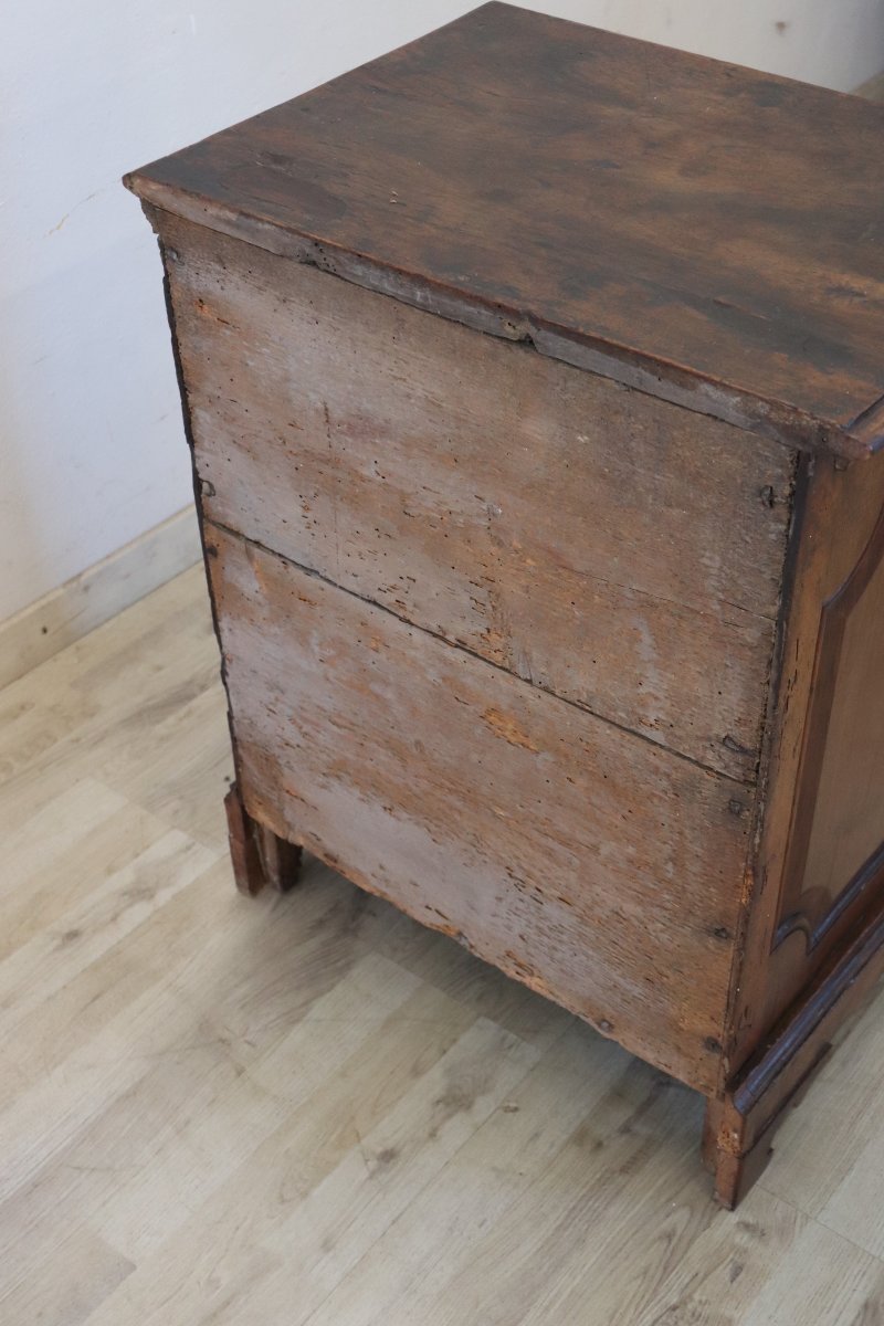 Antique Walnut Nightstand, Italy, Late 17th Century-photo-8