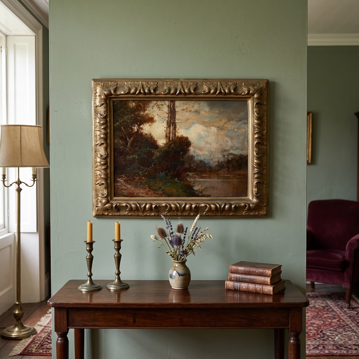 Oil Painting On Panel Signed L. Clara, Italian Landscape, Early 20th Century-photo-2