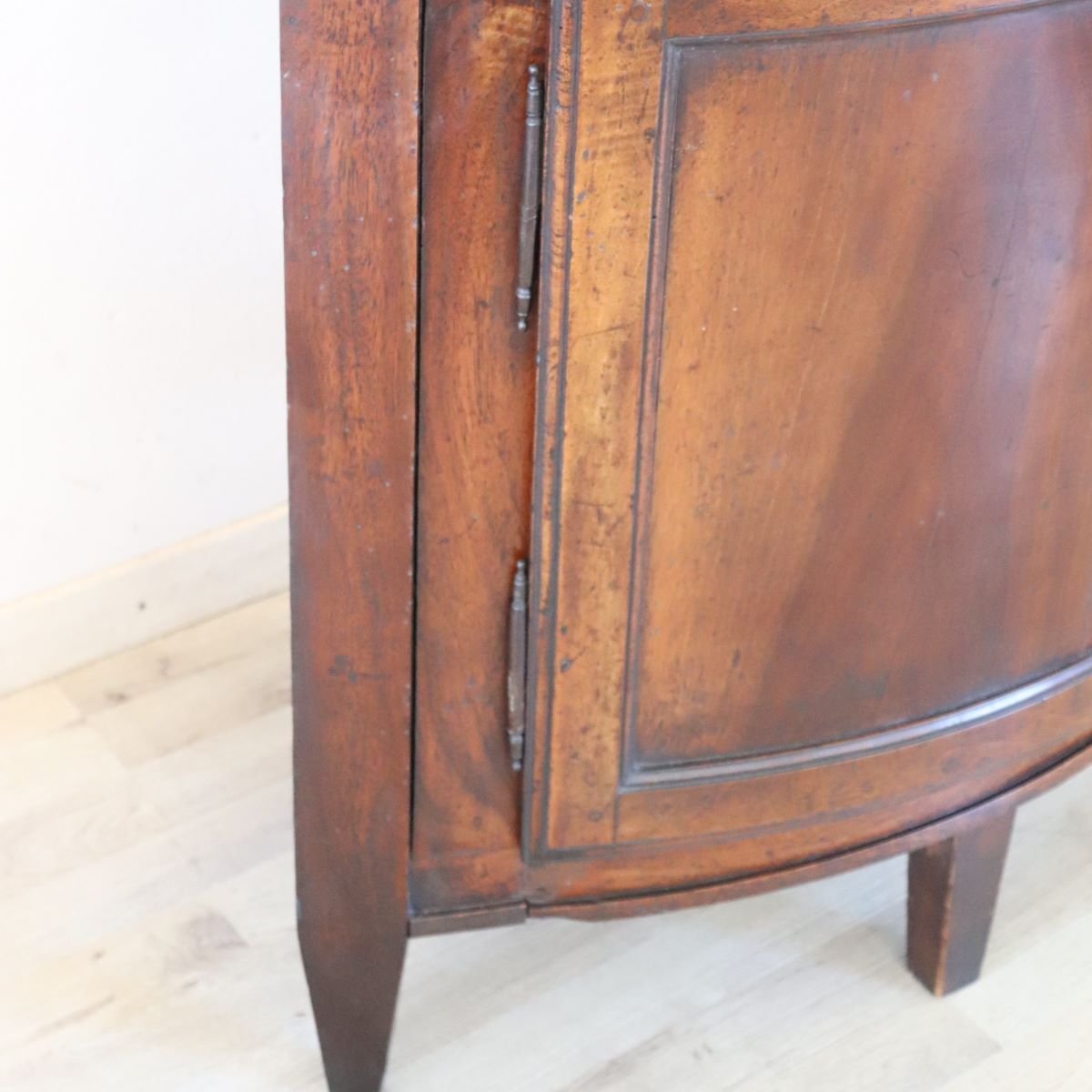 Pair Of Antique Corner Cabinets Made Of Solid Walnut, Italy, 18th Century-photo-2
