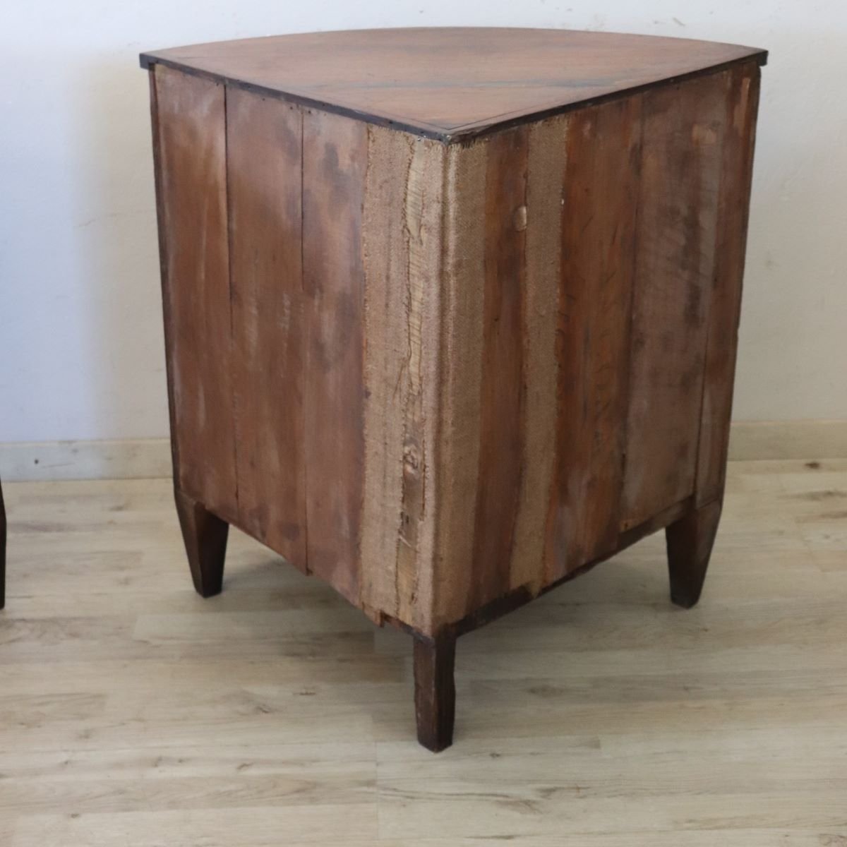Pair Of Antique Corner Cabinets Made Of Solid Walnut, Italy, 18th Century-photo-7
