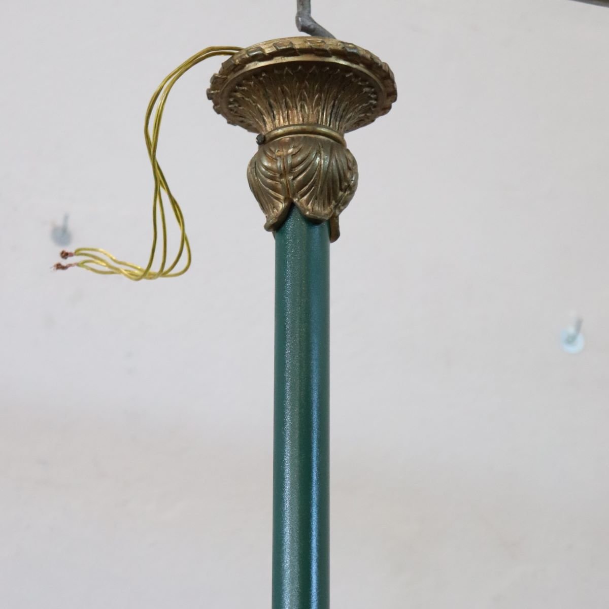 Chandelier In Gilded Bronze And Green-lacquered Metal, 18 Bulbs, Italy, Early 20th Century.-photo-2