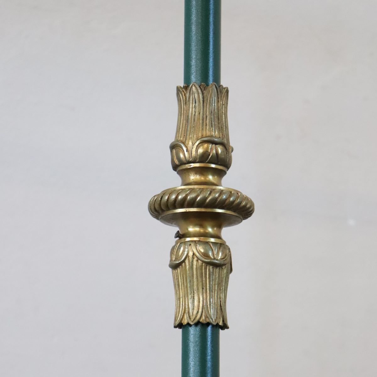 Chandelier In Gilded Bronze And Green-lacquered Metal, 18 Bulbs, Italy, Early 20th Century.-photo-8