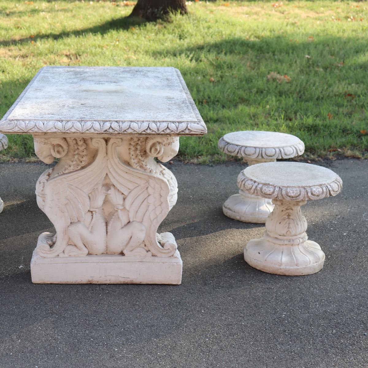 Table de jardin et 4 tabourets, Italie, début du XXe siècle-photo-7