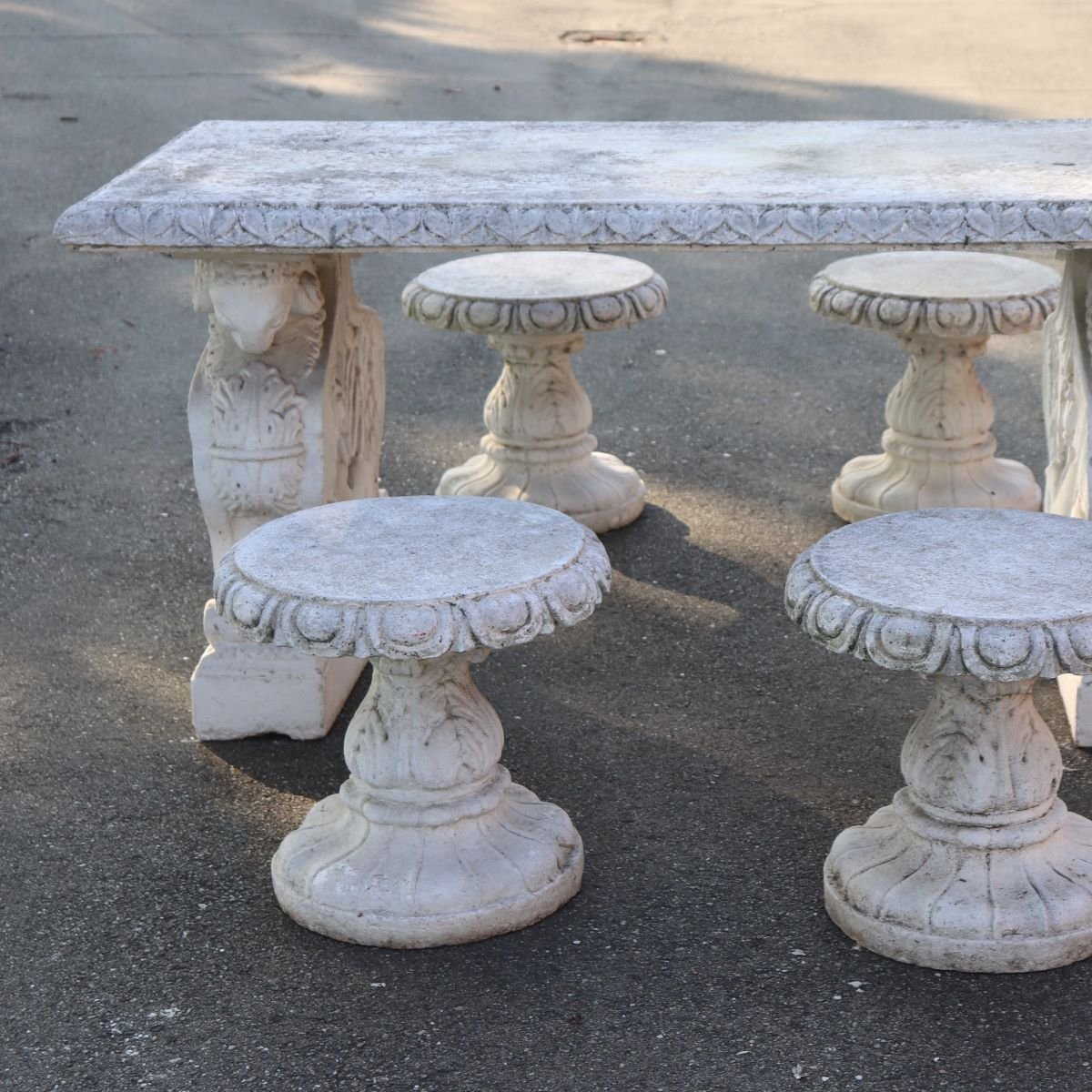 Table de jardin et 4 tabourets, Italie, début du XXe siècle-photo-8