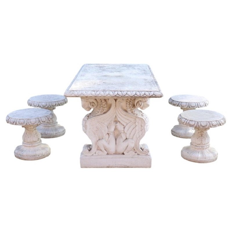 Table de jardin et 4 tabourets, Italie, début du XXe siècle