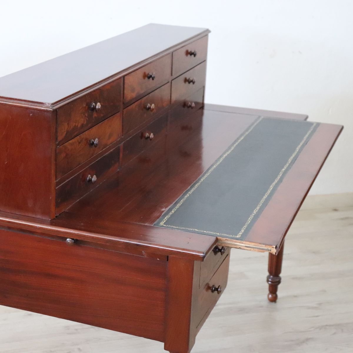 Antique Mahogany Desk, Italy, 19th Century-photo-1
