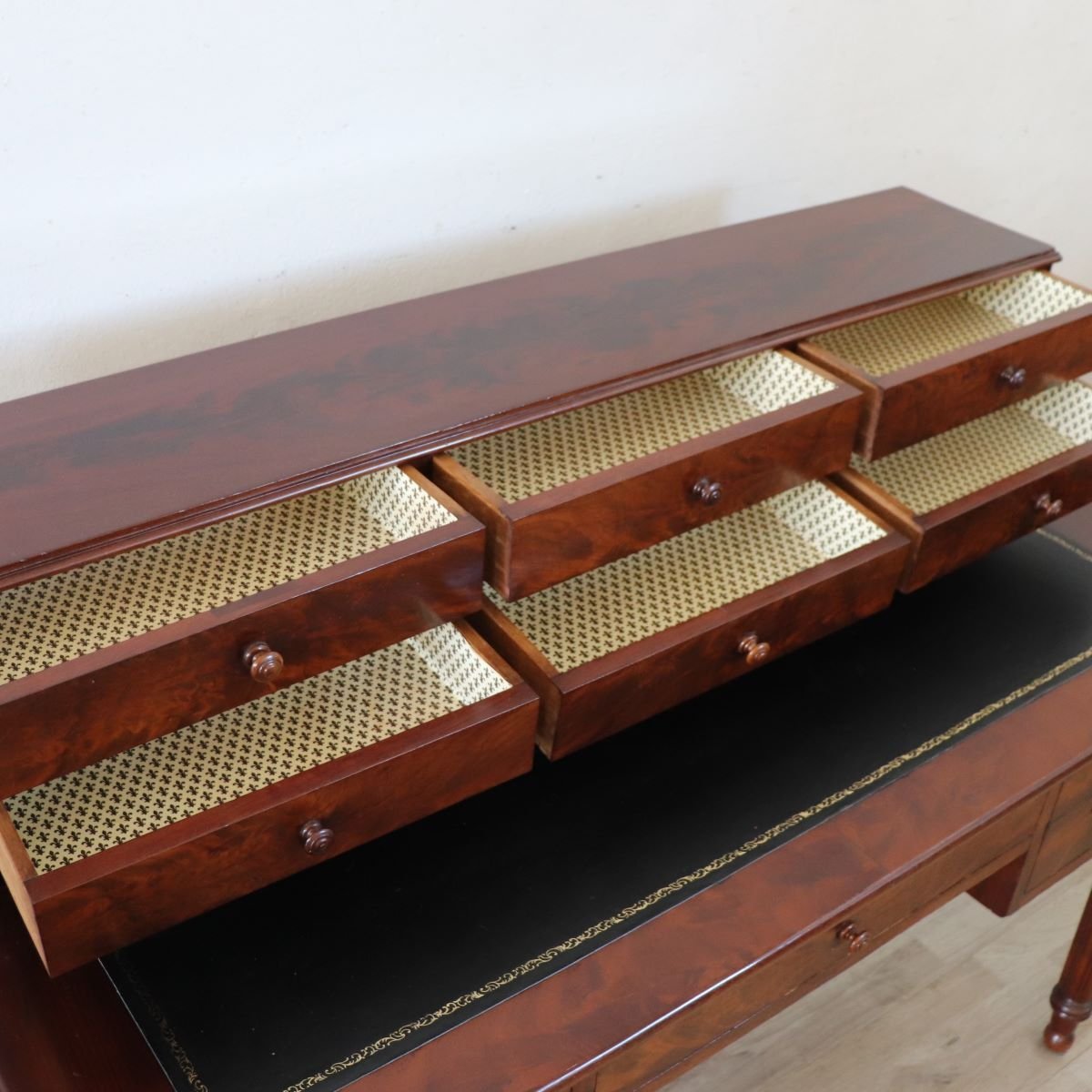 Antique Mahogany Desk, Italy, 19th Century-photo-7