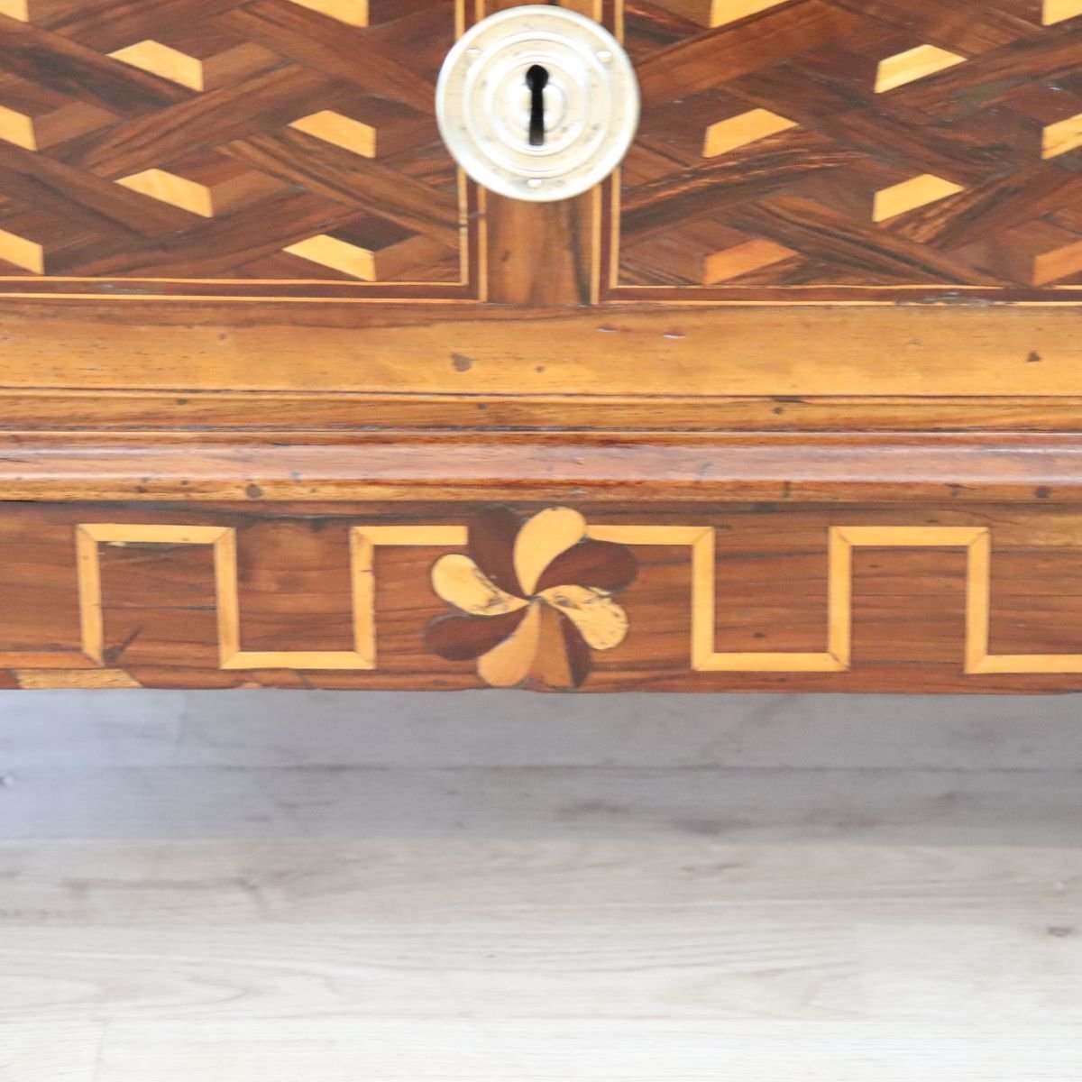 Commode En Noyer Incrusté, Italie 18ème Siècle, Restaurée-photo-4
