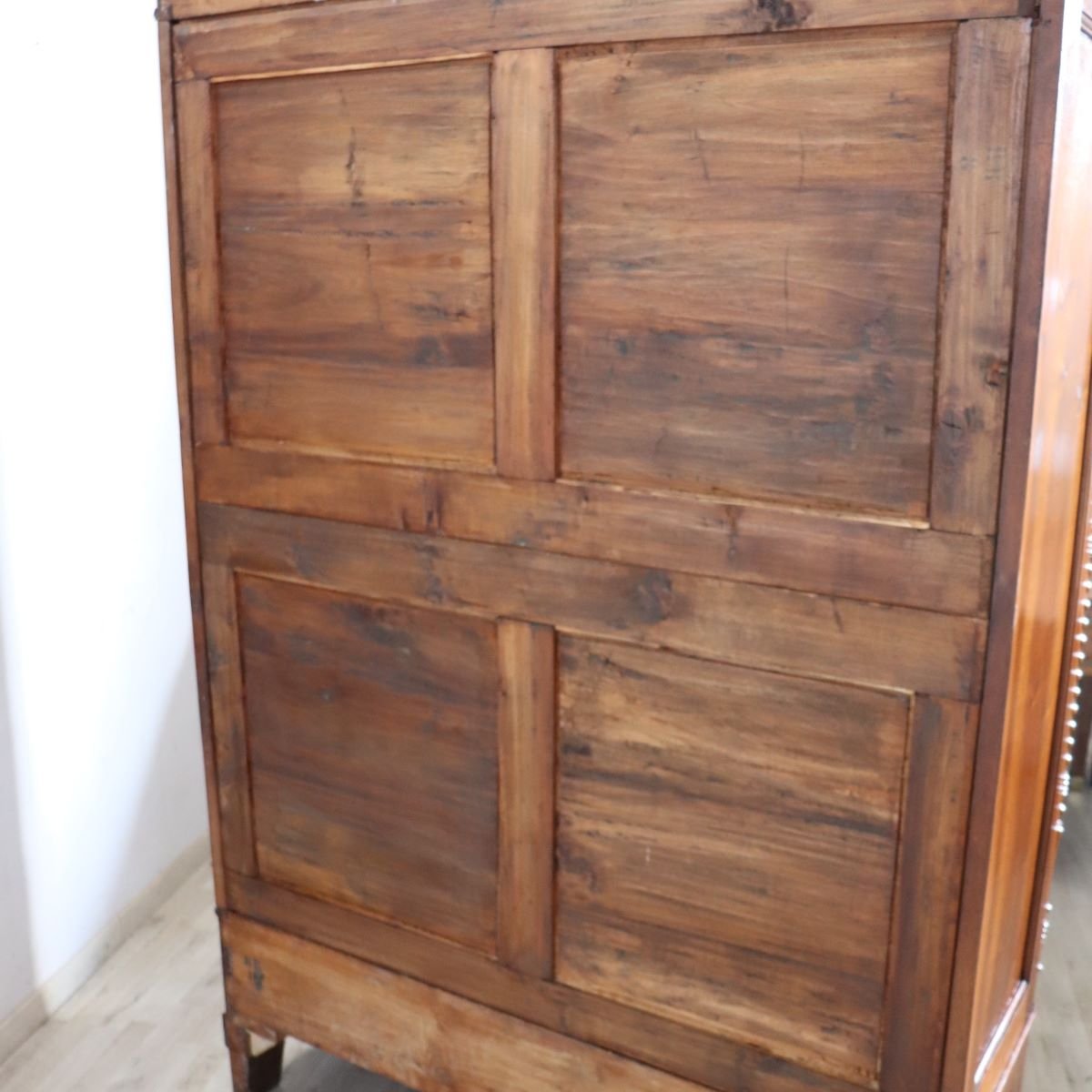 Antique Wardrobe Made Of Solid Walnut, Restored, Italy, Mid-19th Century-photo-3