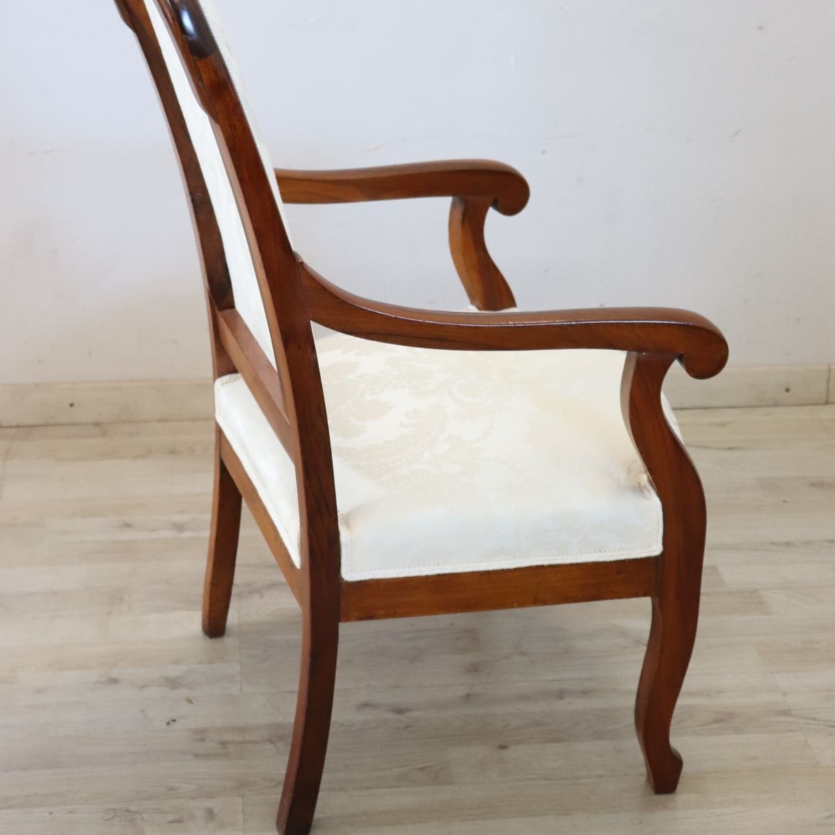 Antique Walnut Armchair, Italy, 19th Century-photo-3