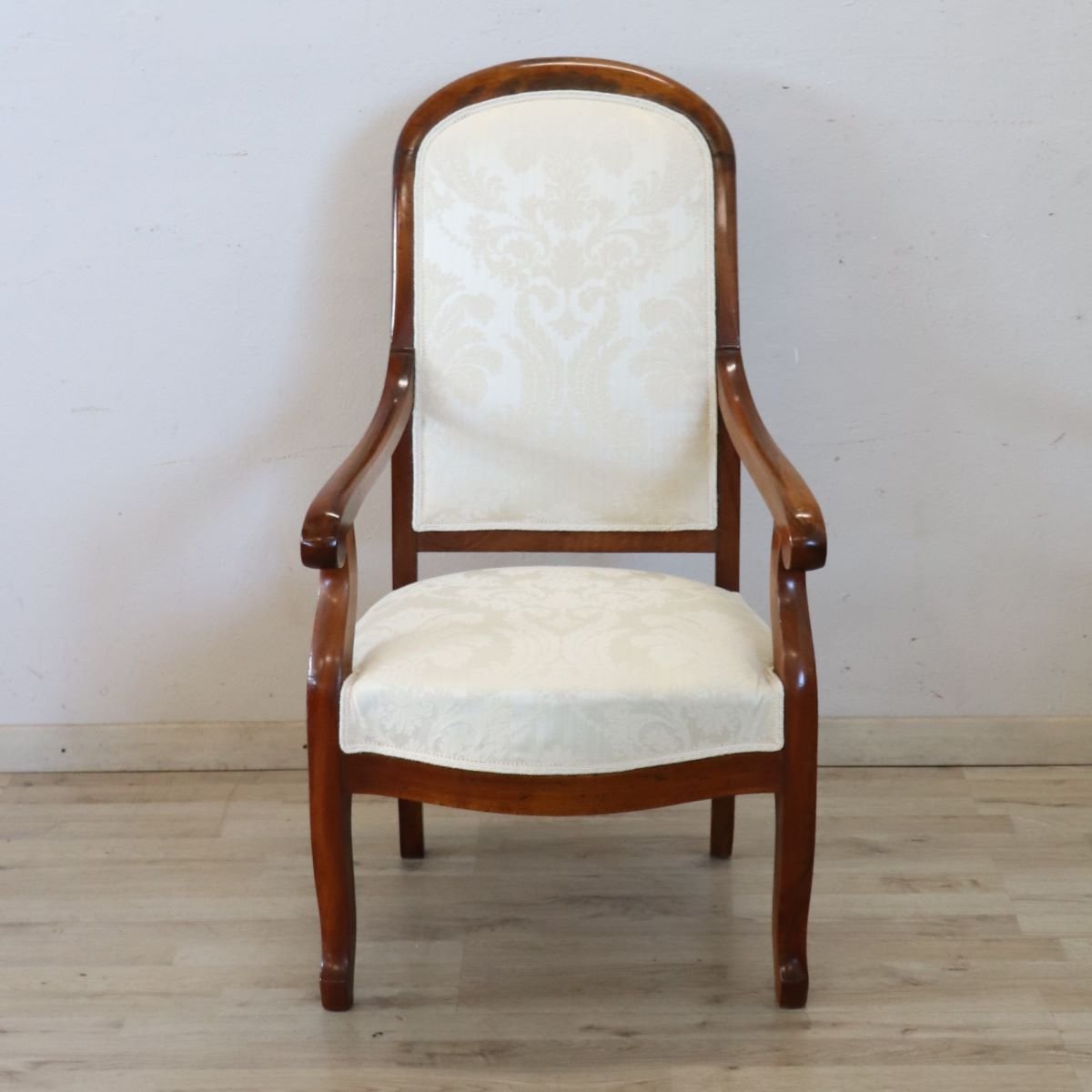 Antique Walnut Armchair, Italy, 19th Century-photo-4