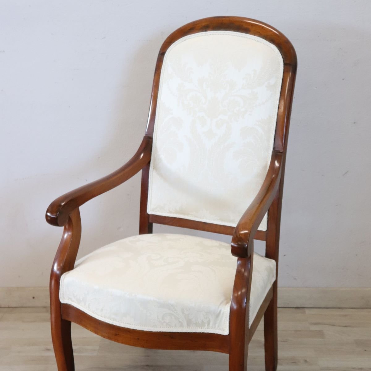 Antique Walnut Armchair, Italy, 19th Century-photo-5