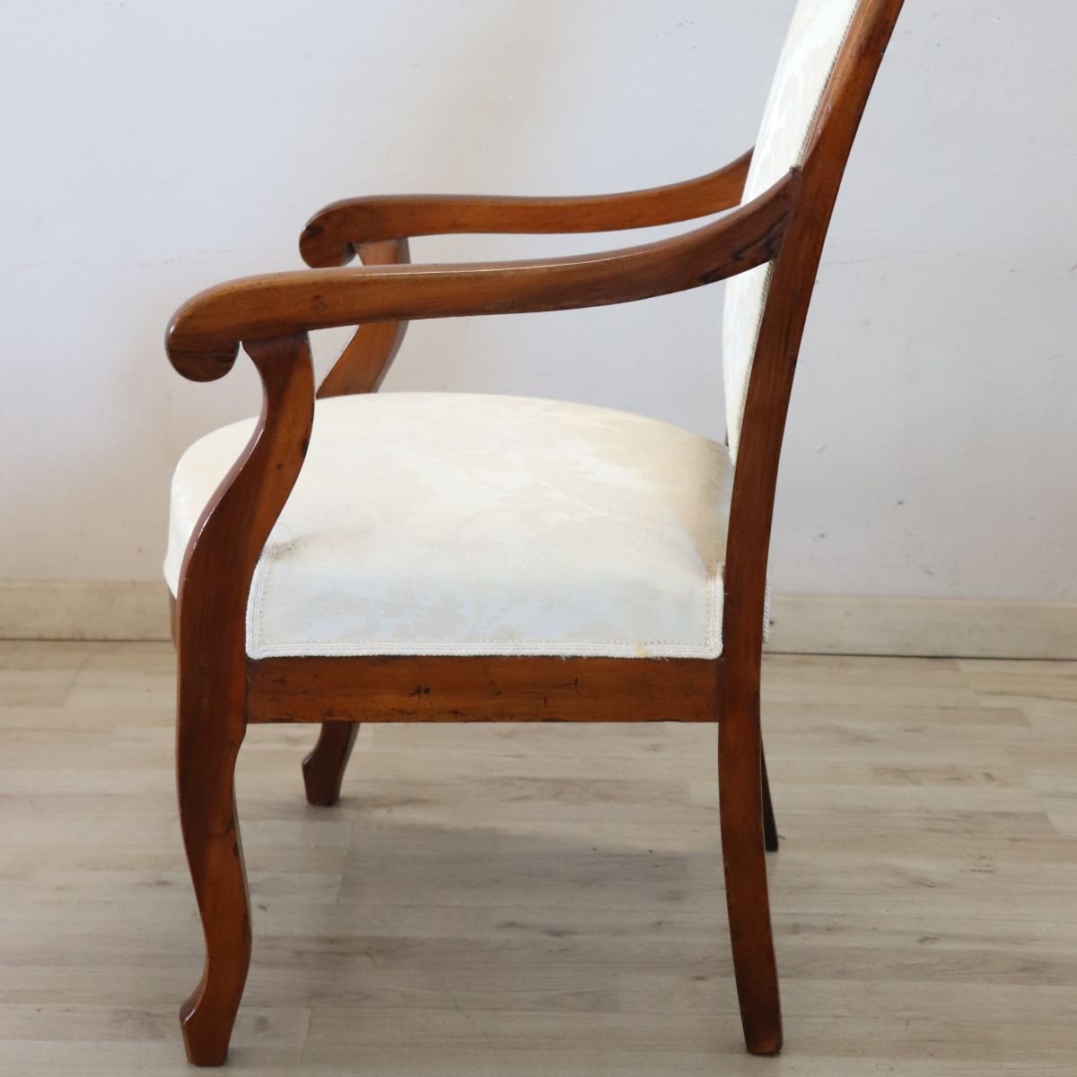 Antique Walnut Armchair, Italy, 19th Century-photo-6