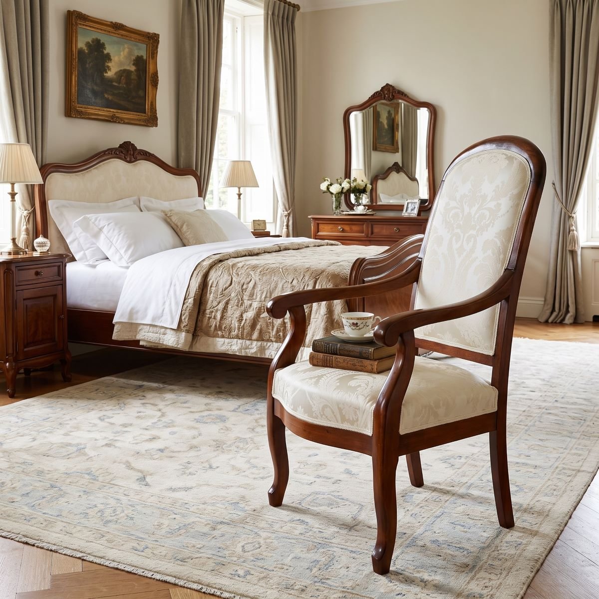 Antique Walnut Armchair, Italy, 19th Century-photo-7