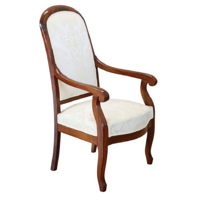 Antique Walnut Armchair, Italy, 19th Century