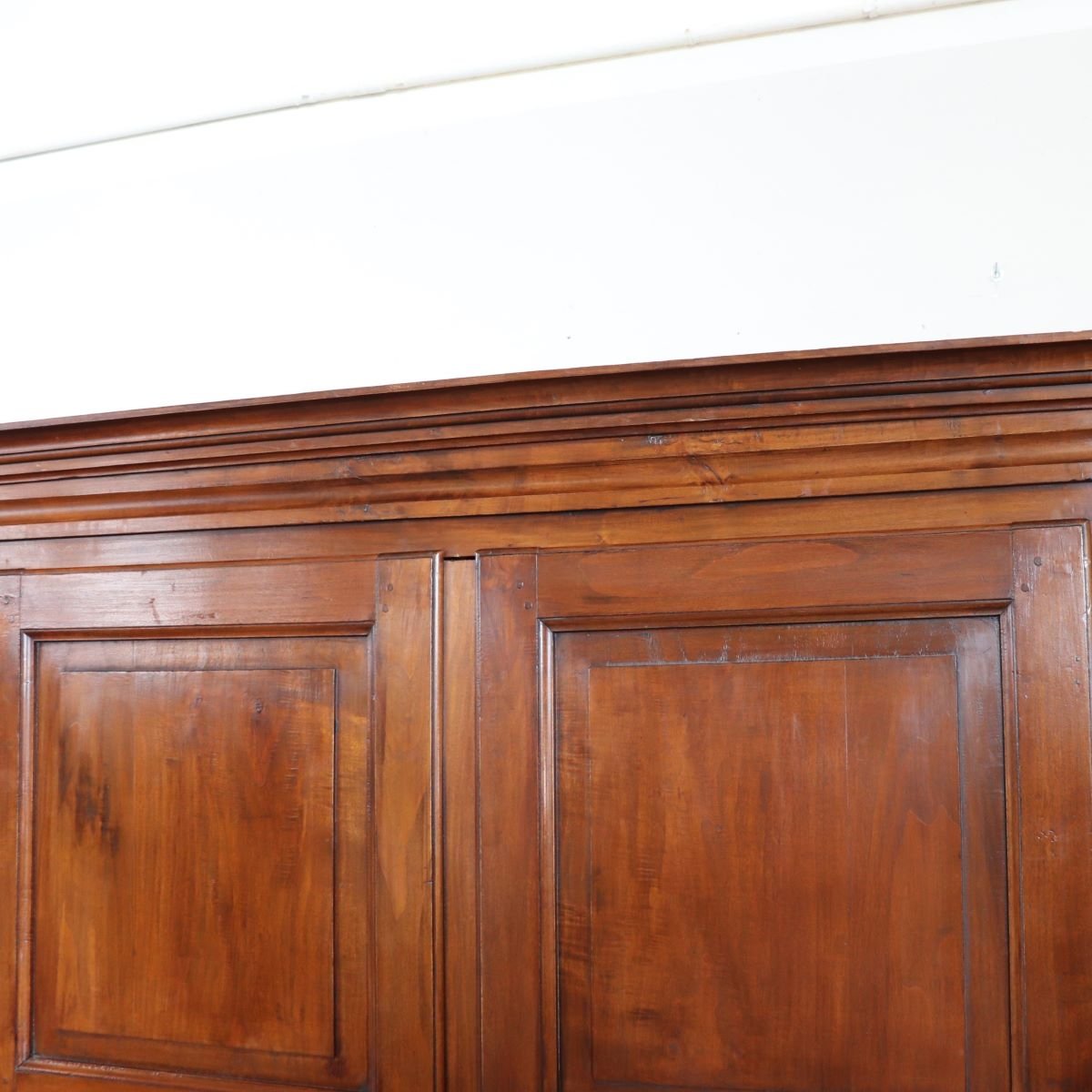 Armoire Antique en Bois de Peuplier Massif, Italie Début du 19e Siècle-photo-1