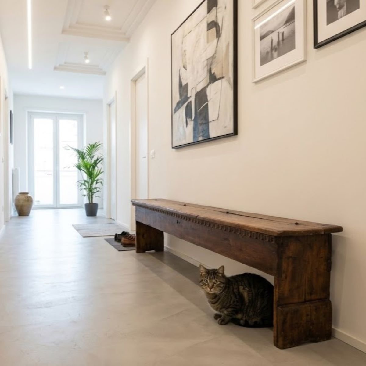 Antique Long Walnut Bench With Storage Compartment, Italy, Early 18th Century-photo-2