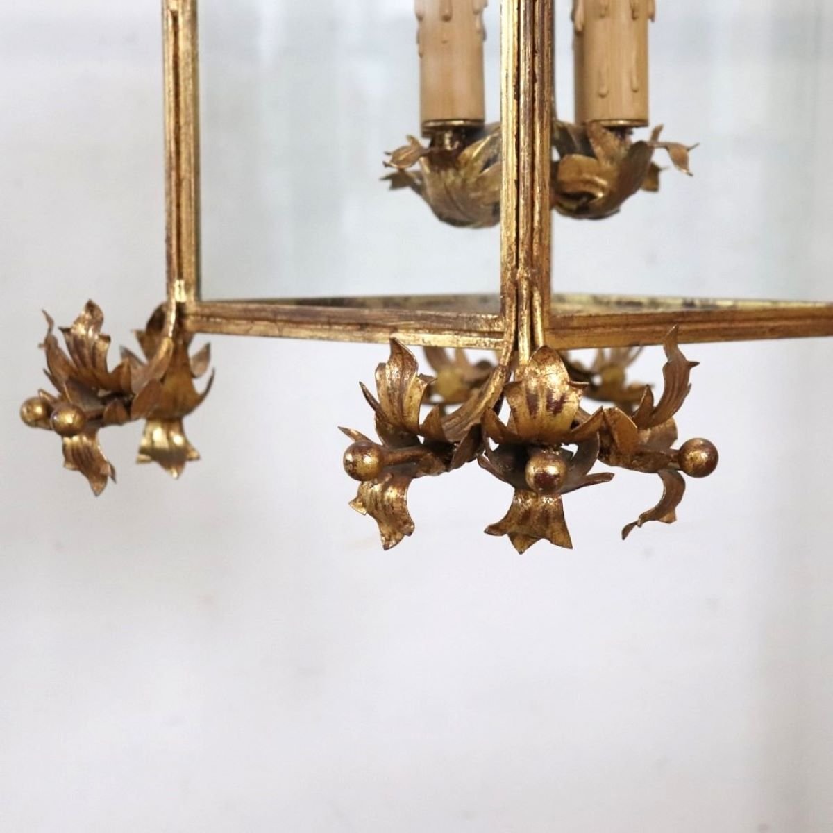 Gilded Metal Lantern, Italy, Early 20th Century-photo-5