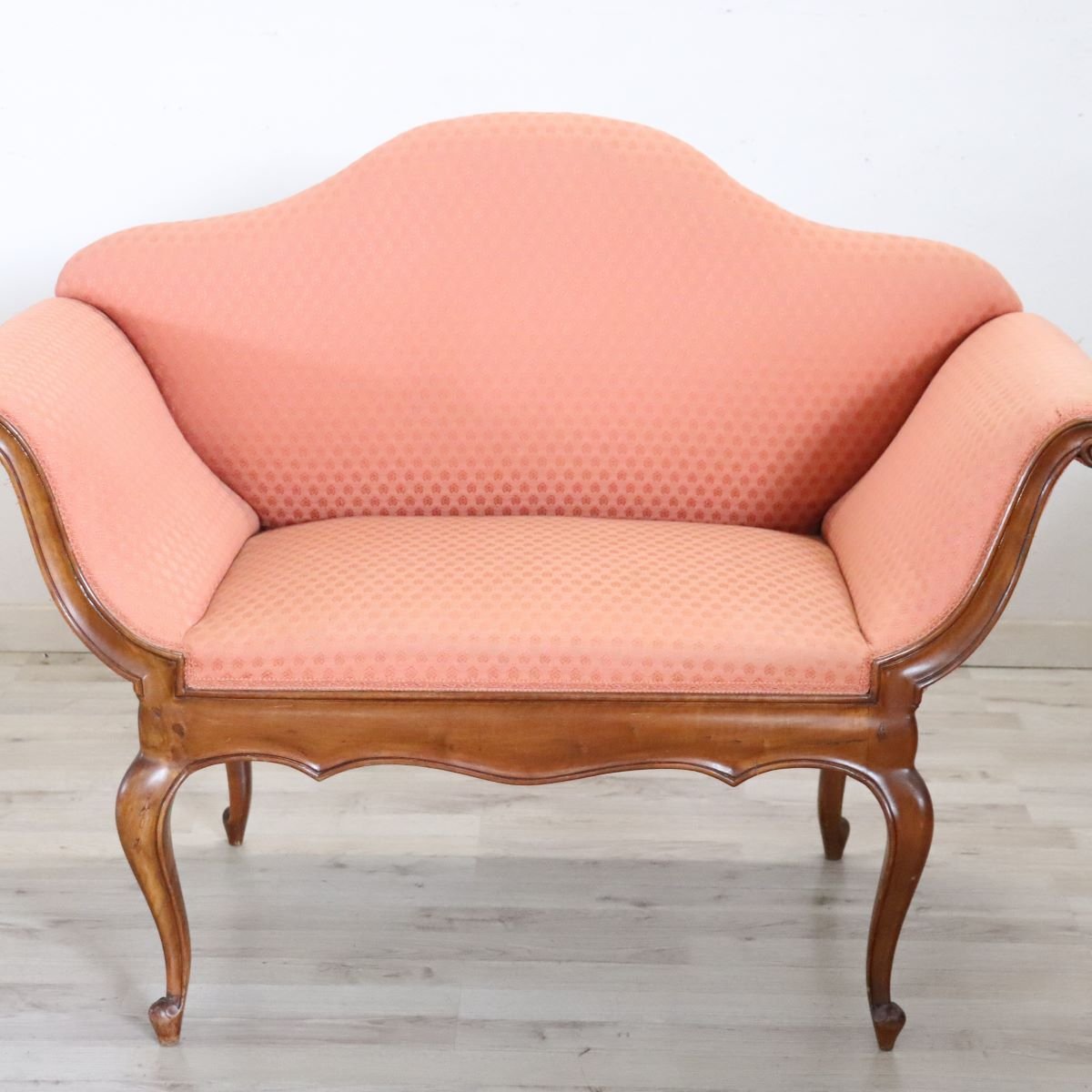 Small Walnut Sofa, Italy, Early 20th Century-photo-1