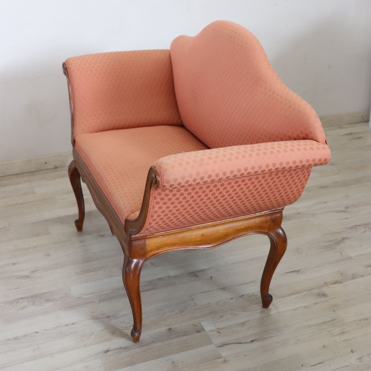 Small Walnut Sofa, Italy, Early 20th Century-photo-6