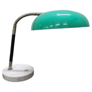 Acrylic Glass Brass And Marble Table Lamp Attributed To Stilux, 1960s