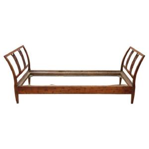 Antique Single Bed In Cherry Wood, Early 19th Century