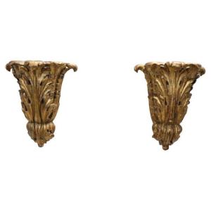 Antique Carved And Gilded Wood Friezes, 19th Century, Set Of 2