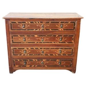 Antique Chest Of Drawers With Walnut Inlay, 17th Century