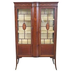 Inlaid Walnut Vitrine