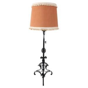 Art Nouveau Wrought Iron Floor Lamp