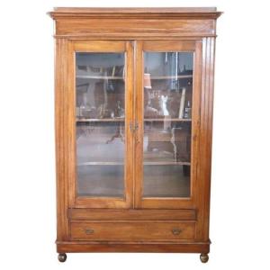 Antique Walnut Bookcase, 19th Century