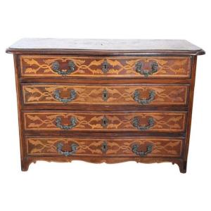 Antique Chest Of Drawers With Walnut Inlay, 17th Century