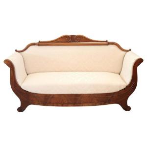 Large Carved Walnut Sofa