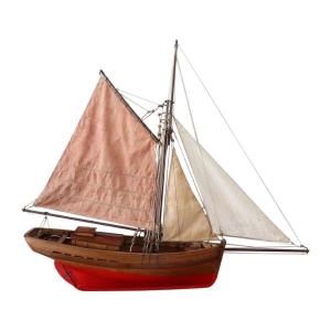 Handmade Wooden Model Sailboat, 1920s