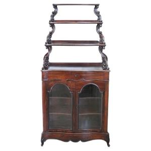 Early 19th Century Vitrine With Etagere