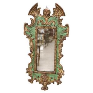 Carved Wood Wall Mirror, 1980s