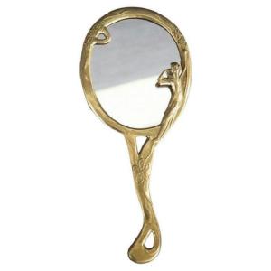 Hand Mirror With Gilded Brass Frame, 1980s