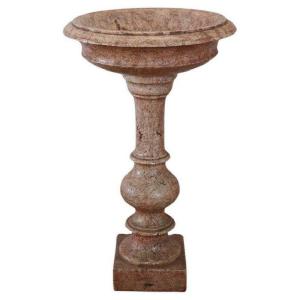 Hand Carved Stone Tub Holy Water Font, Early 20th Century