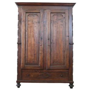 19th Century Poplar Wood Wardrobe