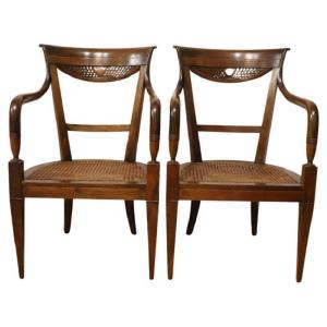 Fauteuils anciens, lot de 2, fin du XVIIIe siècle