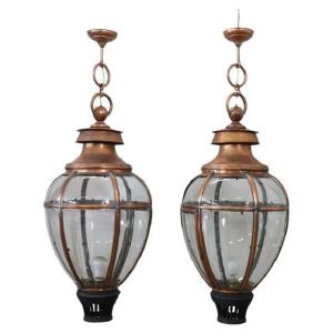 Grandes Lanternes en Cuivre et Verre