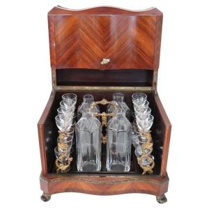 Wood And Bronze Antique Liquor Box, Italy 19th Century