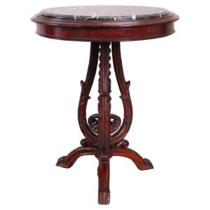 Side Table In Beech Wood With Marble Top