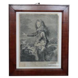 Antique Etching Print Portrait Of Louis De France