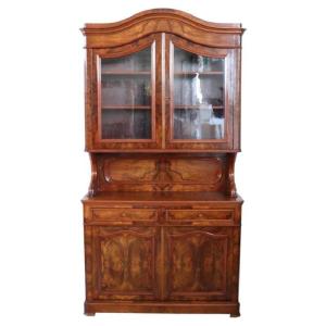 Antique Cupboard In Walnut Briar, Italy Mid 19th Century